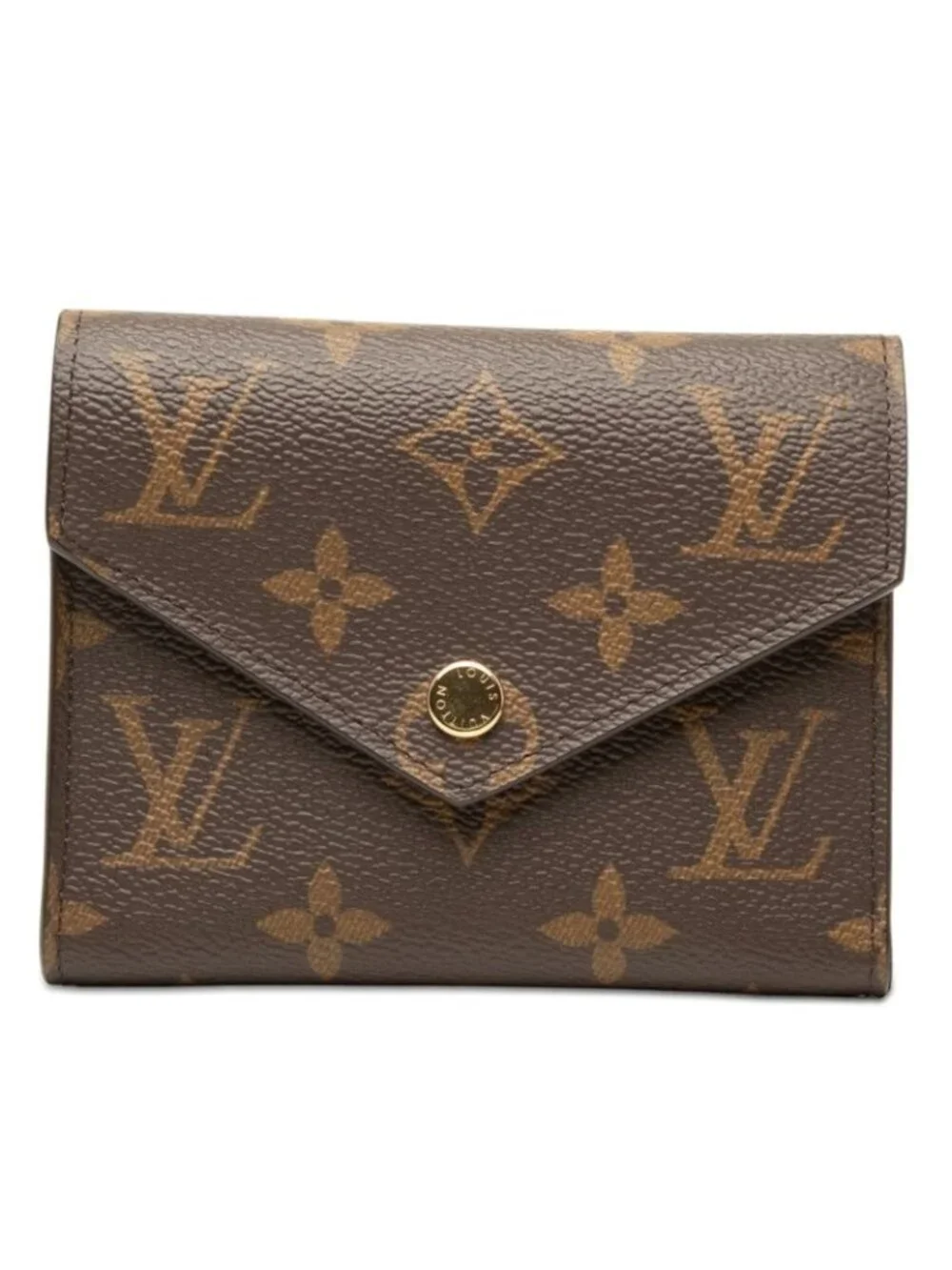 Louis Vuitton Monogram Portefeuille Victorine Trifold Wallet Brown Leather